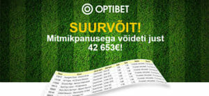 Optibet spordiennustuses võideti mitmikpanusega üle 42 000 euro