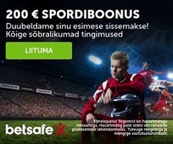 Betsafe spordiennustus - liitujatele €200 spordiboonus