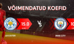 Superkoefitsient Leicester City vs Manchester City mängule Olybet’is